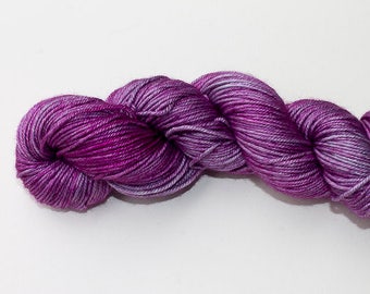 Hand Dyed DK Silk and Merino Yarn, Pink Bud Colorway, Pink Superwash Merino and Silk DK Weight Yarn