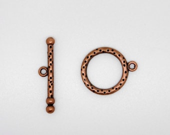 Copper colored metal Toggle clasp
