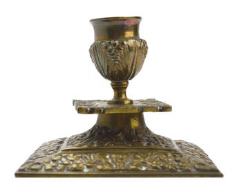 Brass Vintage Candle Holder Vintage Square Brass Candlestick Vintage Lighting Candlestick Holder