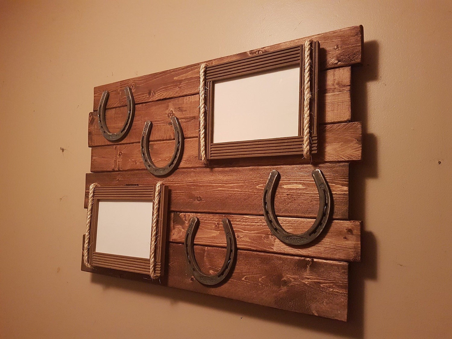 Wood Horseshoe Picture Frame Sign Wooden Horseshoes Zoom