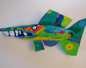 Fish Art created out of a piece of driftwood found in W. New York