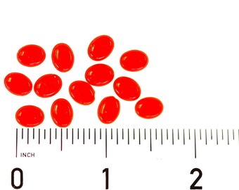 Vintage Oval Bright Red Opaque Cabochon