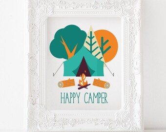 Camping art | Etsy