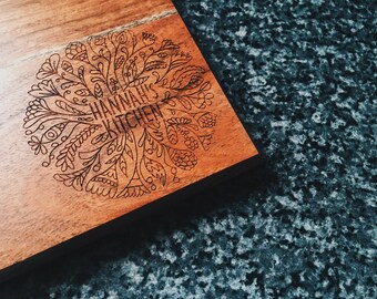 Personalised Name Cutting Board, Custom Chopping Board, Personalised Gift, Acacia Wood Cutting Board, Housewarming Gift, Laser-Engraved