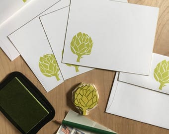 Artichoke flat note cards