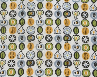 Vintage Feedsack Novelty Feed Sack Flour Sack Fabric Fruit Apples, Pears 42 x 36 inches
