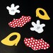 Set of 30 2.5" Minnie Mouse Shoes Gloves Skirt Silhouette Cutouts Die Cut Paper Crafting Scrapbooking Card Making Supplies