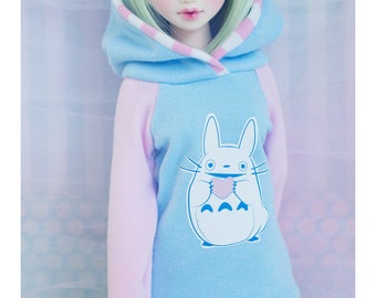 Slim MSD Minifee or SD BJD Hoodie - Heart Totoro