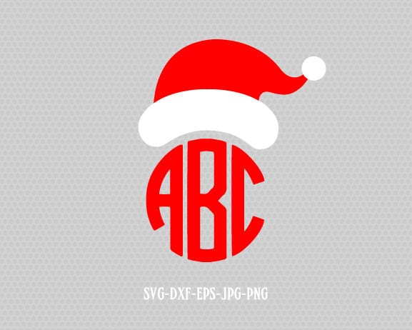 Download Santa hat monogram Christmas SVG Cutting File Svg CriCut
