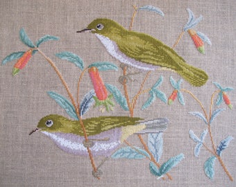 Embroidery white-eye throat cream cross stitch