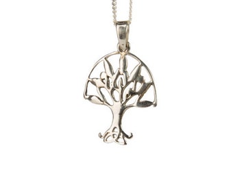 Sterling Silver Tree of Life Pendant Necklace Spiritual Jewellery Yogi Jewellery Handmade Free UK delivery