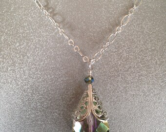 Tear Drop Pendant Necklace, Tear Drop Bead Pendant necklace