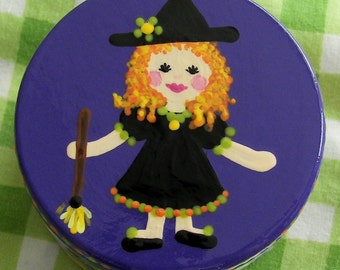 Hand Painted Love Boxes Halloween Witch Box Wood