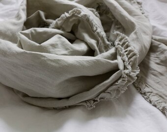 Natural Linen Scarf, Light Scarf, Taupe Scarf Linen, Soft Scarf, Scarf for Her Boho Scarf Pure Linen Scarf, Wrinkled Scarf Grey for women