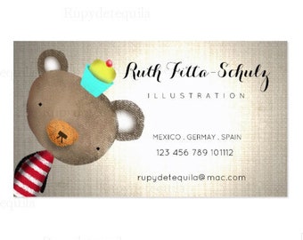 Teddy Bear Business Cards - Unique Handmade Art