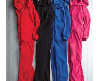 Adult Onesie Pajamas - Full Length Fleece Lounger with Zipper- Personalized one piece pajamas, sleepwear, hooded embroidery
