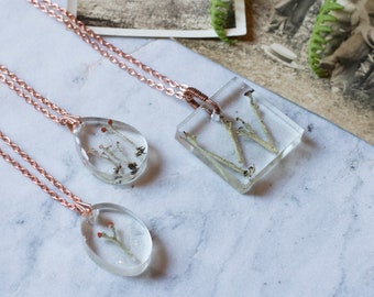 Lichen Resin Necklace