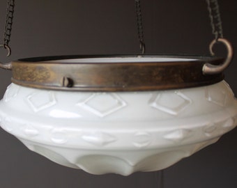 Vintage White Opaque Glass Ceiling Light Sahde
