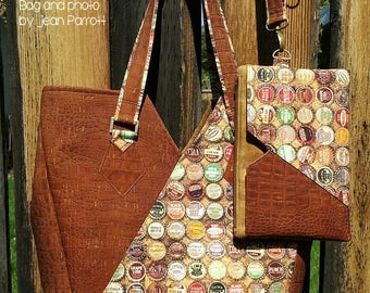 Vespera Tote with Removable Pocket Pouch / Wristlet PDF Sewing Pattern- RLR Creations