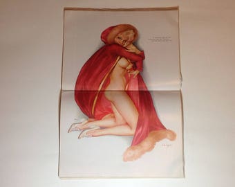 Original Alberto Vargas Playboy Pinup Print. February 1969. Erotic Art. Pin Up Girl Art. Retro Vargas Prints. Vintage 60's Playboy Magazines