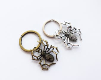 SPIDER Keychain Spider Keyring Spider Gift Horror Keychain Horror Gift Halloween Keychain Halloween Keyring Halloween Gift Spider Pendant