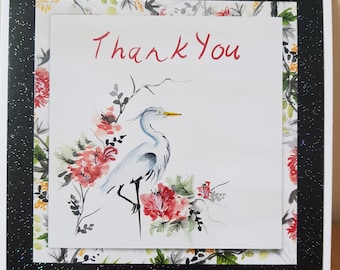 Handmade oriental style 'Thank you' card