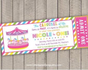 Carousel birthday / Carousel invitation / Carousel birthday invitation / Carousel invite / Carousel Party / Carousel Printable