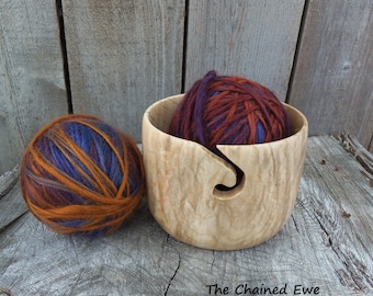 Wooden Yarn Bowl, Hand Turned Maple