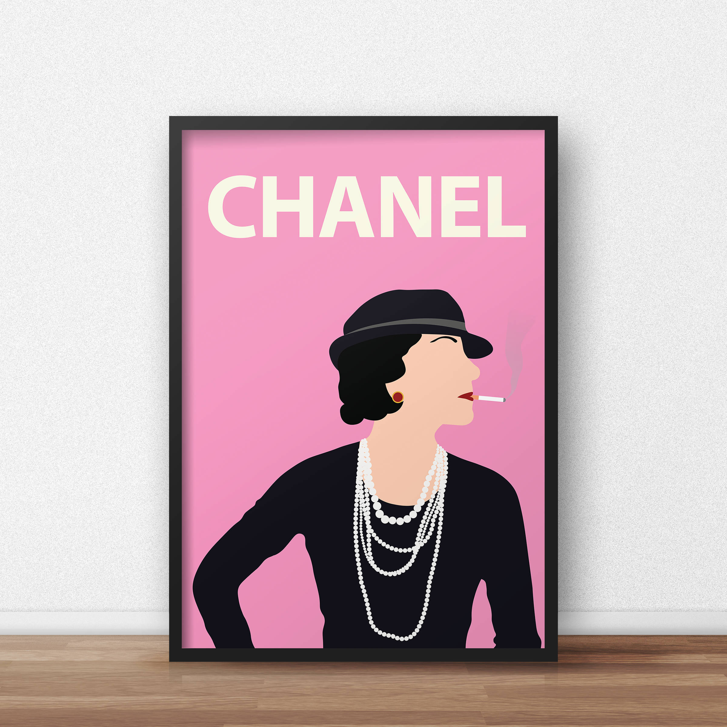Coco Chanel Poster Print / Pink Wall Art Chanel Art Chanel
