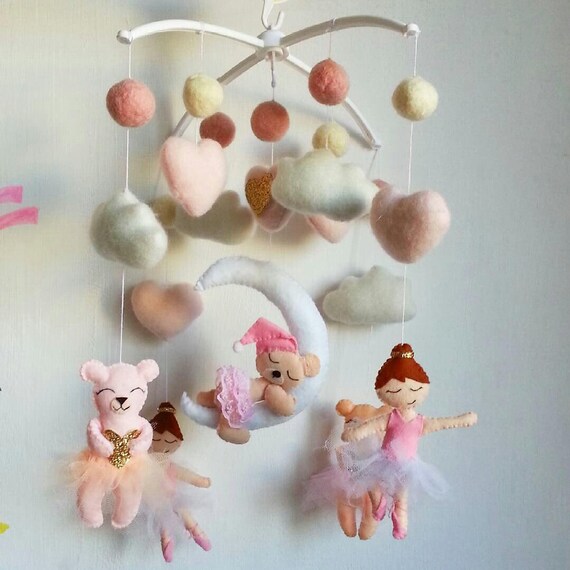 Ballerina Baby Mobile Baby Girl Mobile Pink Crib Mobile Baby