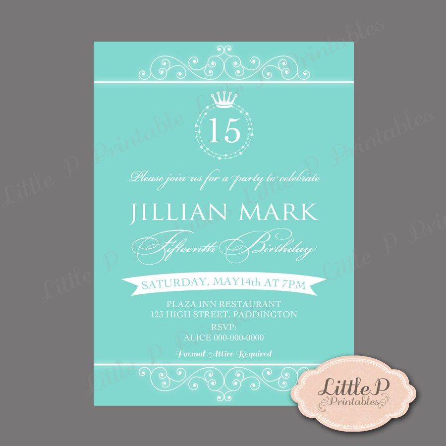 Fifthteen Birthday Invitations 8