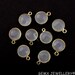 0White Moonstone Bezel Connectors / Pendant, 10mm Round Shape 24k Gold Plated Bezel Connectors / Pendant, CDB-G0122