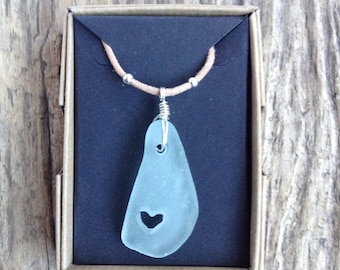 Sea glass necklace sterling silver detail
