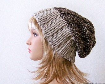 Knit Hat Pattern, Knitting Pattern, Knit Slouchy Beanie Pattern, Slouchy Hat Pattern, Watchman Hat Pattern, Slouch Beanie Hat Pattern