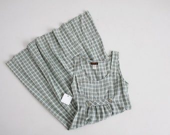 green plaid dress | 90s plaid jumper | plaid jumper dress