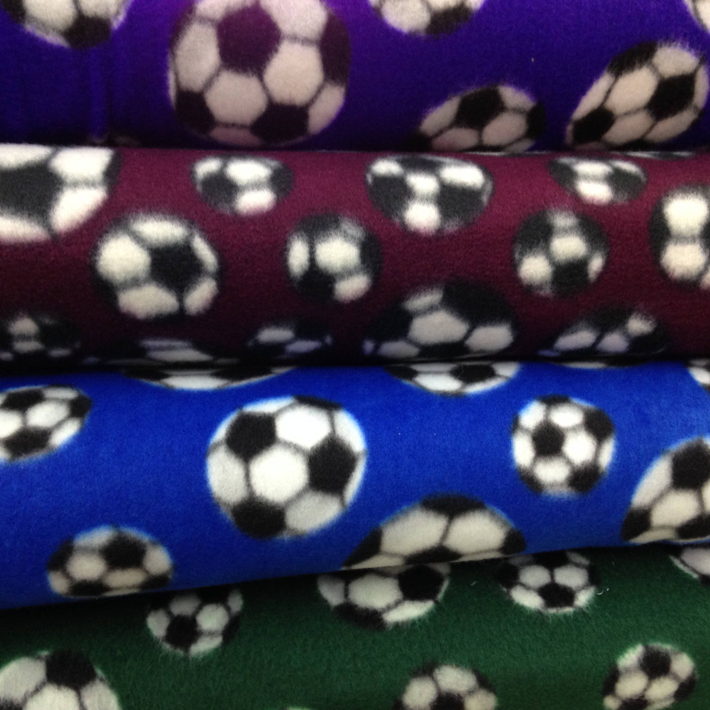 FLEECE Soccer Ball Fabric sport fleece fabric by the yard