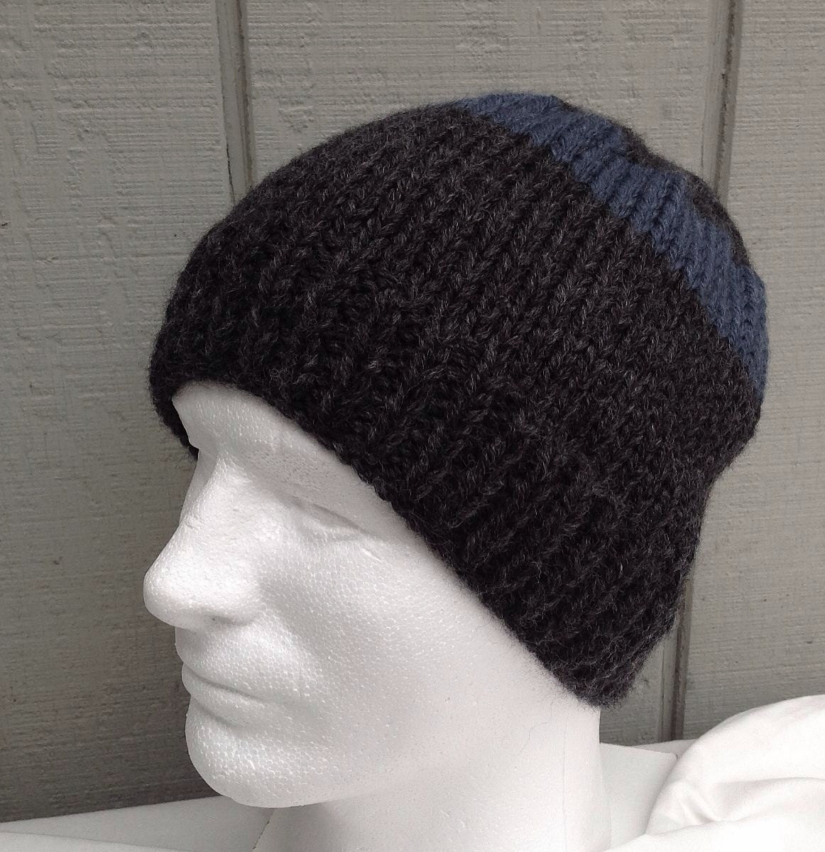 Knit mens beanie Wool blend beanie Mens knitted hats