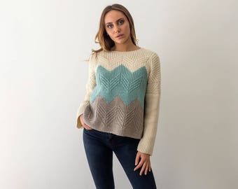 Cable sweater knit, cozy sweater, cable knit sweater, slouchy wool sweater, cable knit coat, top knit sweater, loose sweater, cable knit,