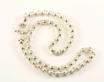 Vintage Rolo Chain Design Necklace 925 Sterling Silver NC 1556