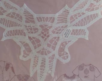 Applique #002 Battenburg lace and cut out inset with Free Shipping