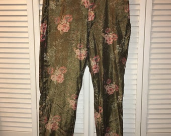 Golden Floral Waxed Denim