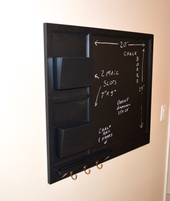 Wall chalkboard, mail organizer, key holder - Kitchen Home Decor