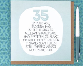 35th Birthday Card - funny birthday cards - funny 35th birthday cards - birthday card for a friend