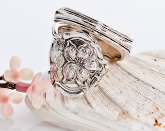 Vintage Spoon Ring - Orange Blossom Spoon Ring - Silverware Spoon Ring - Spoon Ring - Flower Silverware Ring - Silverware Jewelry (mcf168)