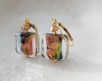 Murano Glass Dichroic Earrings