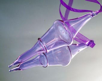 Hand Blown Ornament, Purple Ornament, Large Ornament, Lavender Ornament, Handmade Ornament, Gift Exchange Ornament