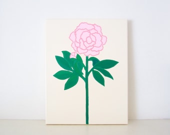 PEONY - Ivory & Pink PAINTING - Peony Painting - Flower Art - Pink Peony - Pink Peonies - Flower Painting - Flower Print - Peony Print