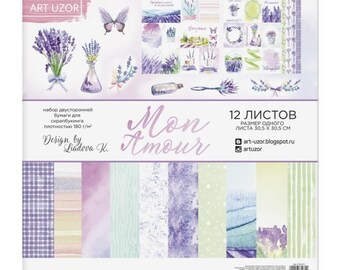 Scrapbooking paper pad 30 cm PROVENCE LAVANDE