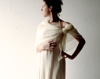 Bridal shawl, Wedding shawl, Wedding scarf, Silk shawl, Chiffon shawl, chiffon scarf, Wedding wrap, Bridal cape, Ivory shawl, Wedding stole