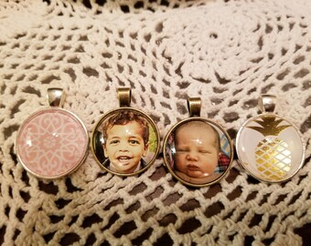 Custom made photo necklace pendant-keychain-personalized gift-use your own picture-mothers day-birthday-christmas-bridesmaids gift